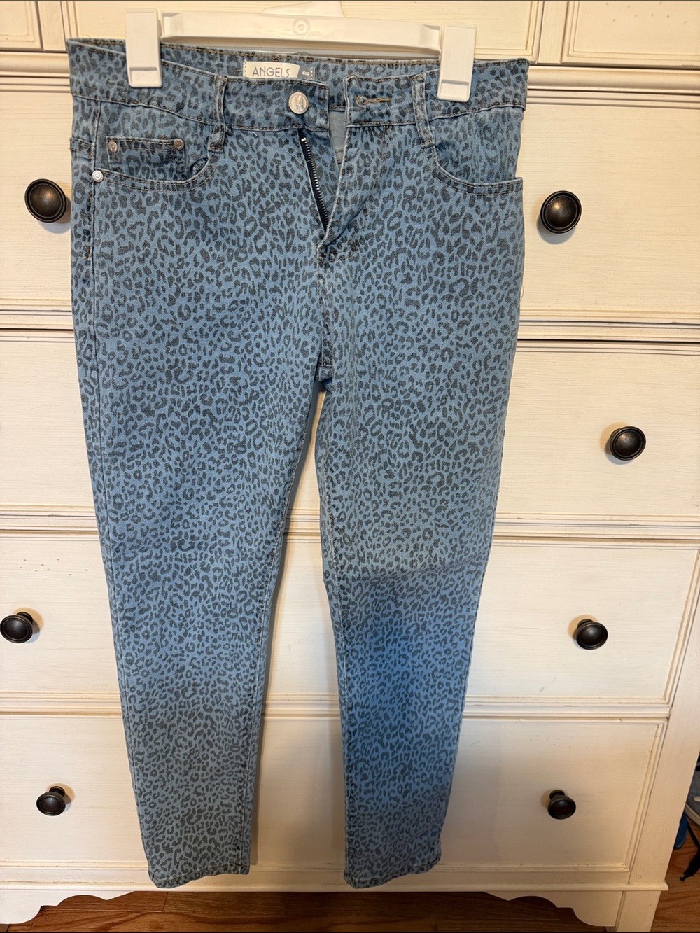 Angels Women's Blue Leopard Jeans